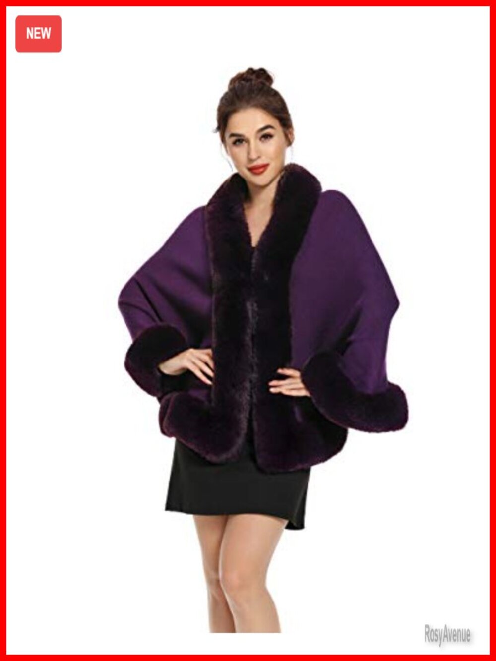 Faux Fur Shawl Stole Warm Wrap Cape Acrylic Winter Evening